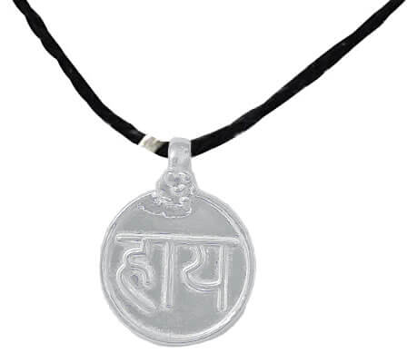 OSG Pure Silver Shining Round HAY Nazar Battu Pendant with Cotton Thread  Gentle Silver Nazar Battu Charm for Babies