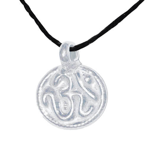  OSG Pure Silver Om Nazar Protection Pendant for Newborn Babies – Handmade with Cotton Thread | Evil Eye Nazariya Talisman for Kids | puja/Pooja Garlands 